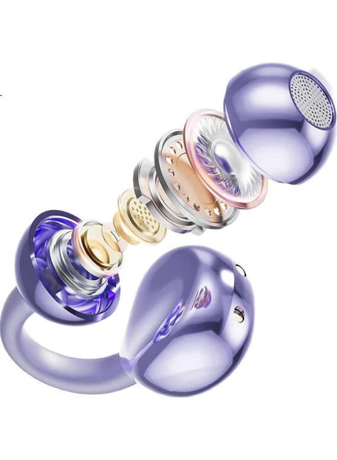 Claison Bluetooth Earphones New Ear-Hook Wireless Open Bone Conduction Concept Running Sports Call Noise Reduction Hanging Ear Suitable For Huawei Xiaomi Apple M91-Star Purple - Image 2