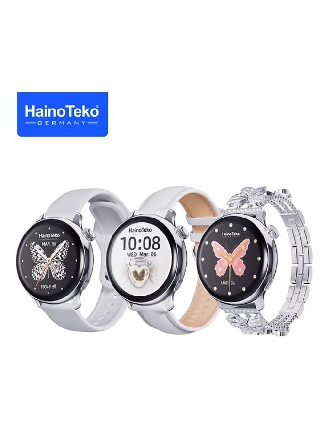 Haino Teko Hanio Teko G12 Mini Girl's Smartwatch with Round AMOLED Display, Gold Finish, 3 Extra Straps & Charging Cable - Image 3