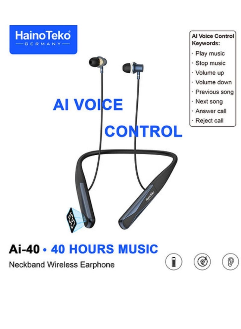 هينو تيكو سماعة رأس لاسلكية مزودة بتقنية البلوتوث مع خاصية التحكم الصوتي بالذكاء الاصطناعي - Image 1