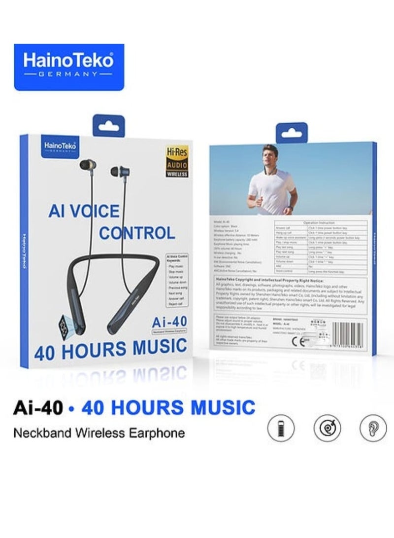 هينو تيكو سماعة رأس لاسلكية مزودة بتقنية البلوتوث مع خاصية التحكم الصوتي بالذكاء الاصطناعي - Image 2