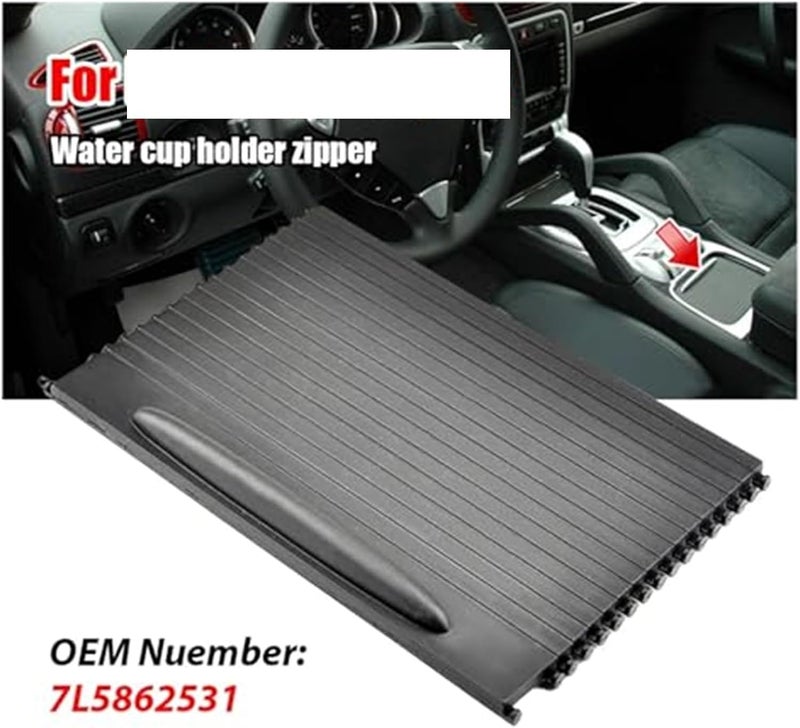 Vuzmode Car Console Cup Holder Roller Blind Cover for Porsche Cayenne - Image 2