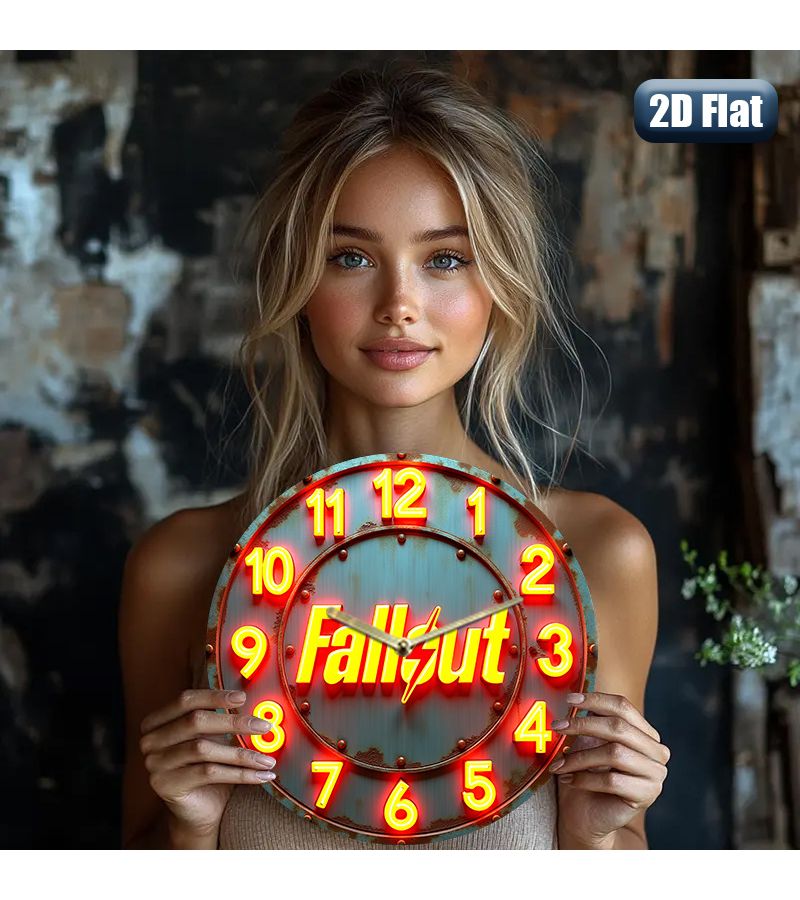 ساعة حائط أكريليك 8 بوصة، حركة كوارتز صامتة، ديكور ريفي باللونين الأزرق والأحمر النيون للمنزل والعطلات ومتجر القهوة، هدية وديكور حائط، قطعة واحدة، مقاس 7.87 بوصة - Image 2
