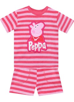 Peppa Pig T-Shirt and Shorts Set | Girls Clothes for Summer | Peppa Towel Shirt and Short Pink 6  - Image 1