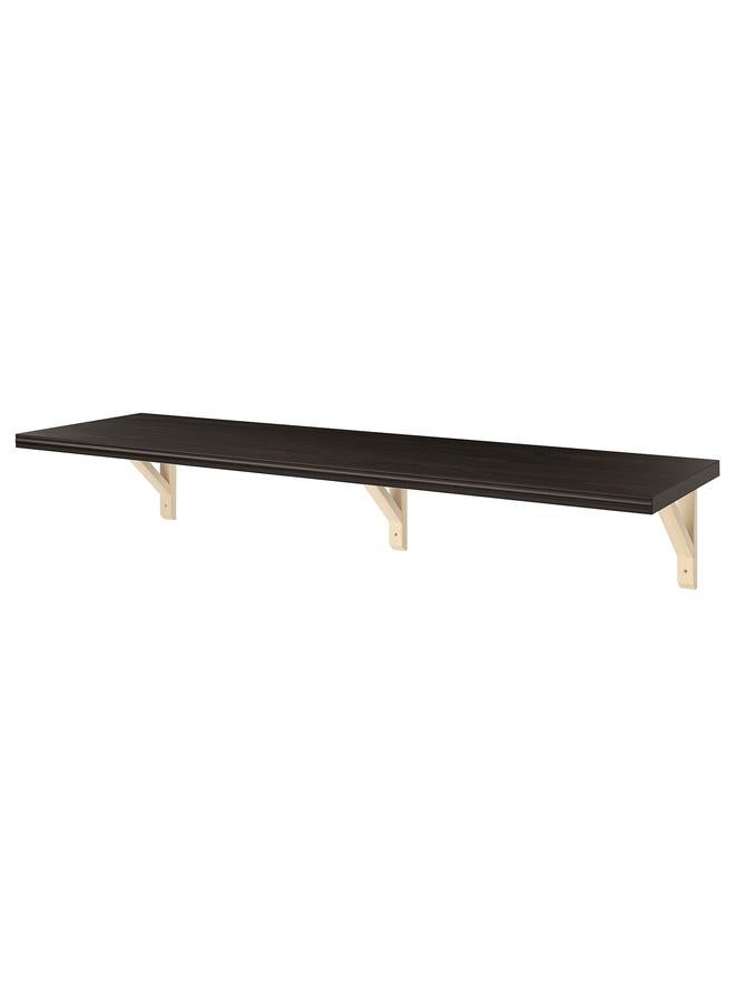 erorex Wall shelf, brown-black/aspen, 120x30 cm - Image 1