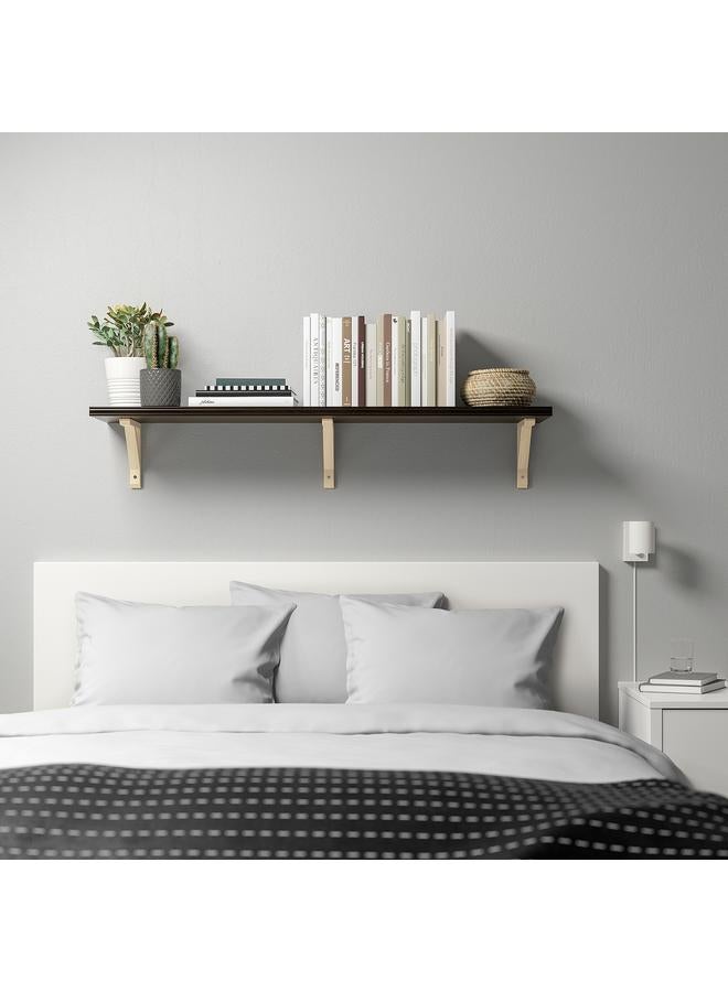 erorex Wall shelf, brown-black/aspen, 120x30 cm - Image 3