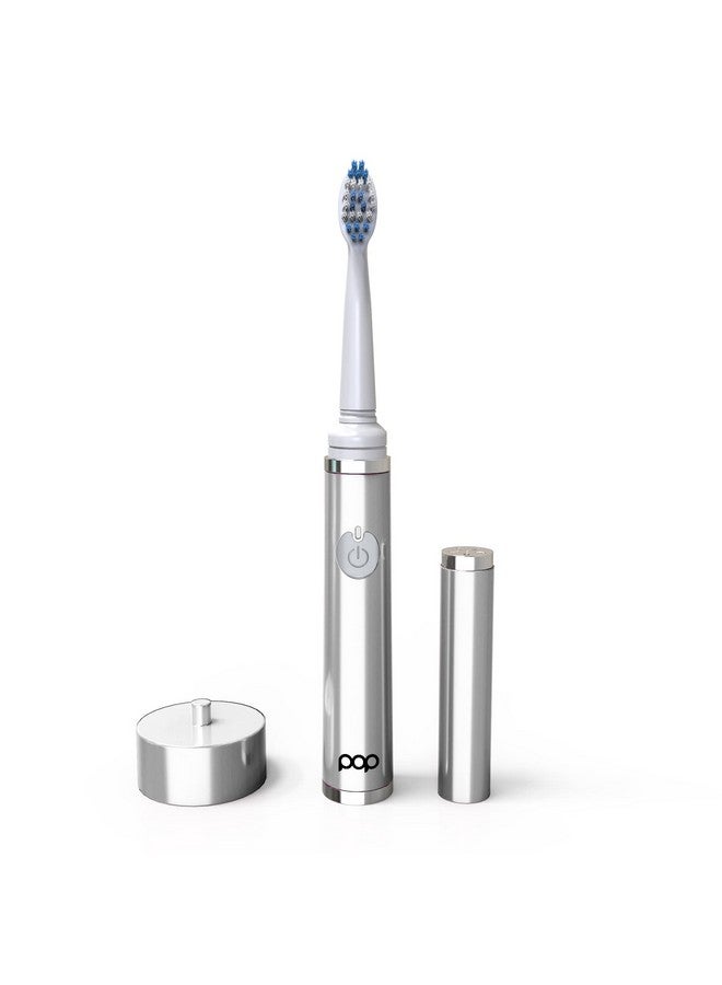 pop sonic Op Sonic The Ultimate Pro Toothbrush (Silver) ; Rechargeable Toothbrush W/Up To 40 000 Brush Strokes/Minute Longlasting Dupont Nylon Bristles Teens & Adult Toothbrush W/Quadrant Pacer & Timer - Image 2