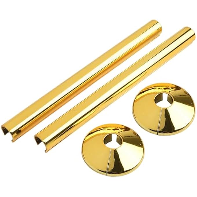 2PCS PIPES RADIATOR PIPE COVERS SLEEVE, RADIATOR PIPE SLEEVE COVERS AND 15MM PIPE COLLARS, HEATING PIPE DECORATIVE COVER(GOLD) - Image 1