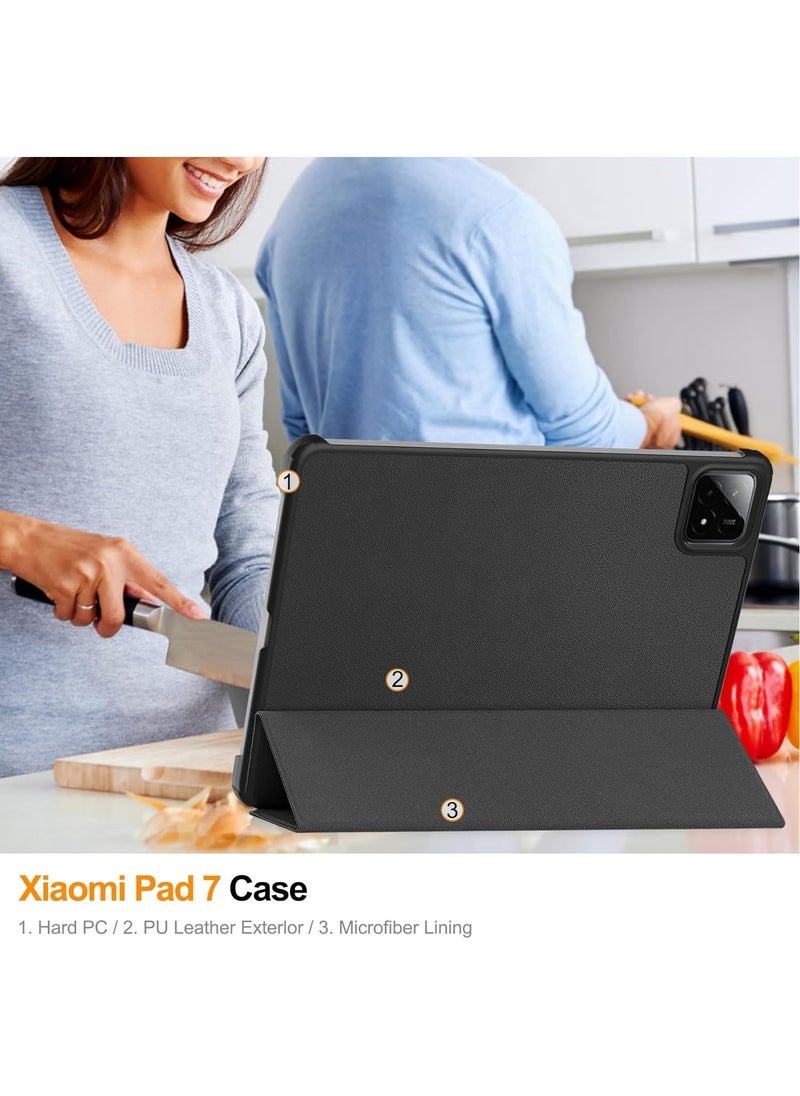 Generic - Tablet Case for Xiaomi Pad 7/ Xiaomi Pad 7 Pro 11.2 inch Lightweight Trifold Stand Smart Case with Auto Wake/Sleep Function Shockproof and Drop-proof Cover - Image 1