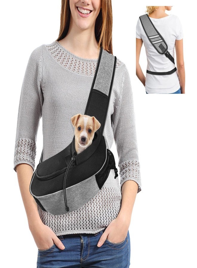 Gloppie Dog Carrier for Small Dog Travel Pet Carrier Hands Free Pet Sling Puppy Cat Carrier Pets Crossbody Bag Up to 5 lbs Dog Accessories Breathable & More Pockets Grey - Image 1