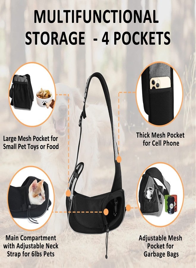 Gloppie Dog Carrier for Small Dog Travel Pet Carrier Hands Free Pet Sling Puppy Cat Carrier Pets Crossbody Bag Up to 5 lbs Dog Accessories Breathable & More Pockets Grey - Image 4