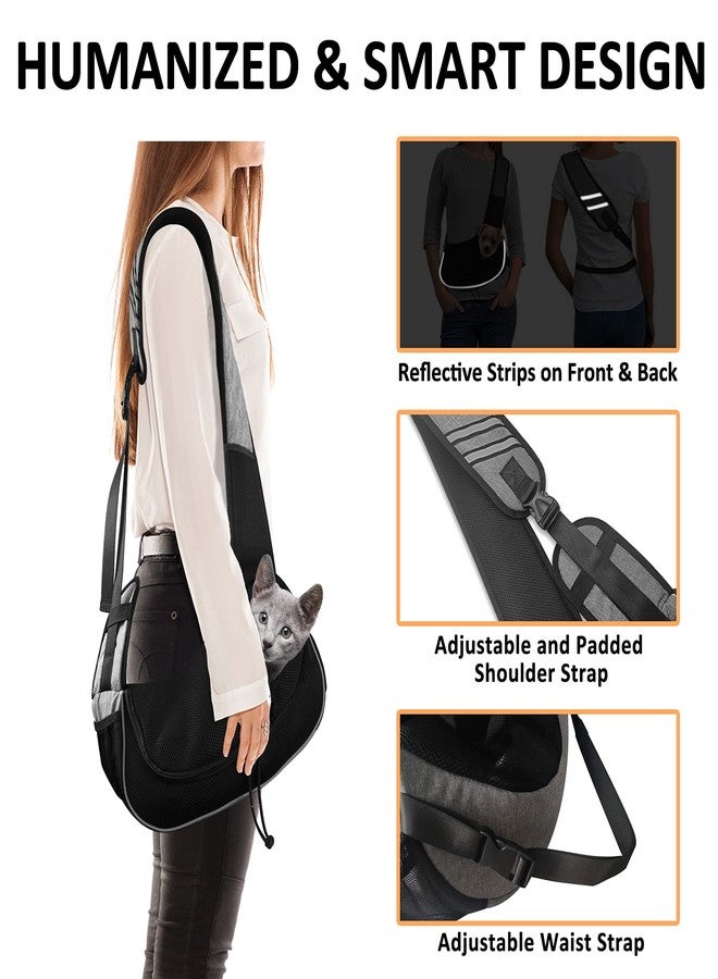 Gloppie Dog Carrier for Small Dog Travel Pet Carrier Hands Free Pet Sling Puppy Cat Carrier Pets Crossbody Bag Up to 5 lbs Dog Accessories Breathable & More Pockets Grey - Image 5