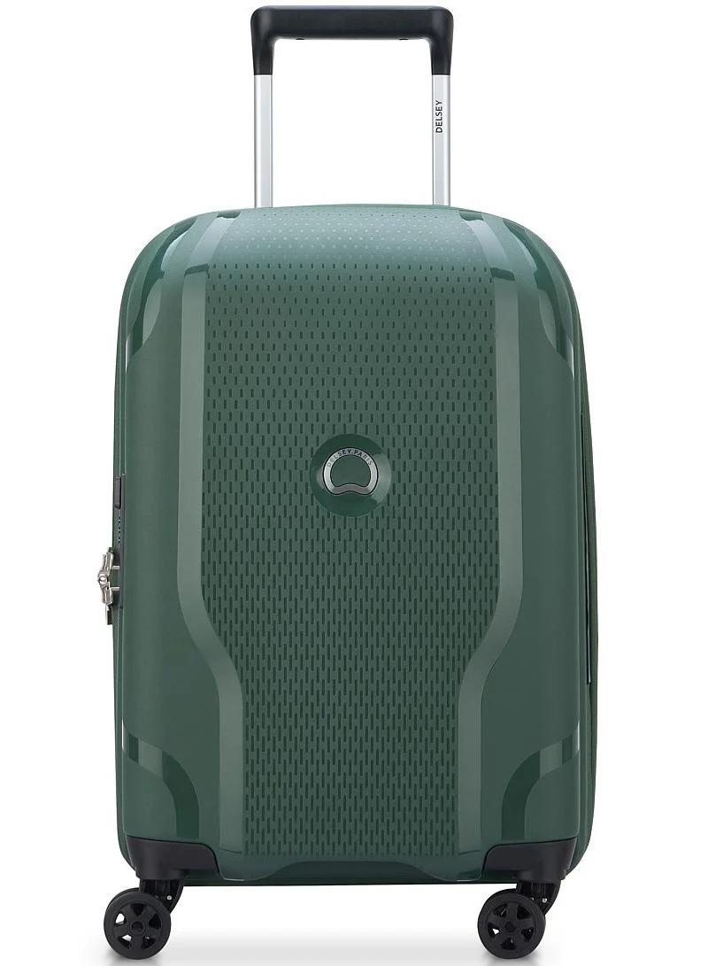 DELSEY Paris clavel 55 cm hardside 4-double wheeled expandable cabin luggage trolley (recycled material) - deep green