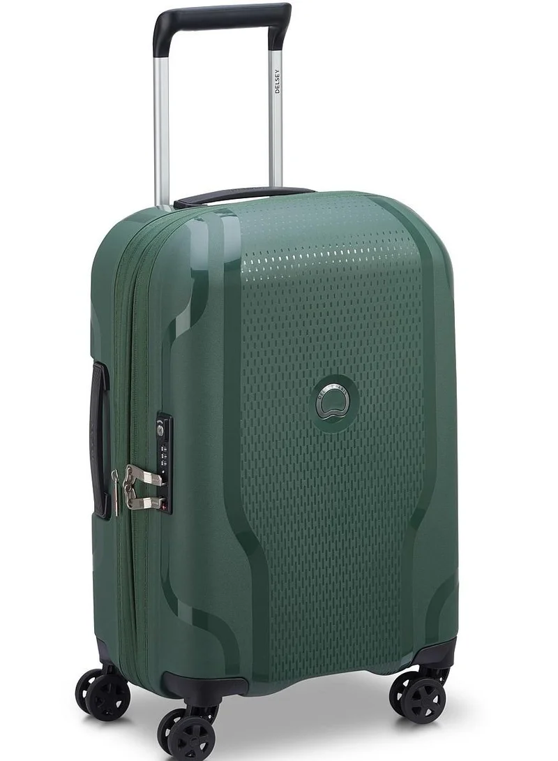 DELSEY Paris clavel 55 cm hardside 4-double wheeled expandable cabin luggage trolley (recycled material) - deep green