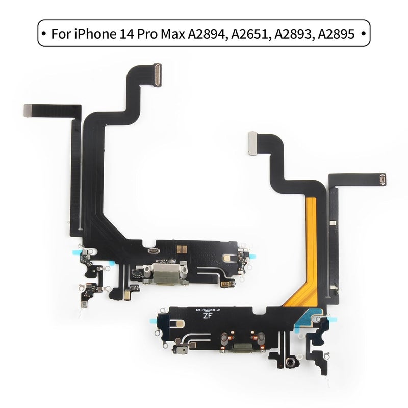 Olivechard for iPhone 14 Pro Max Lightning Charging Port Replacement (Gold) USB Dock Connector Flex Cable Assembly Includes Waterproof Tape & Tool Kit for A2651, A2894, A2895, A2896 - Image 2