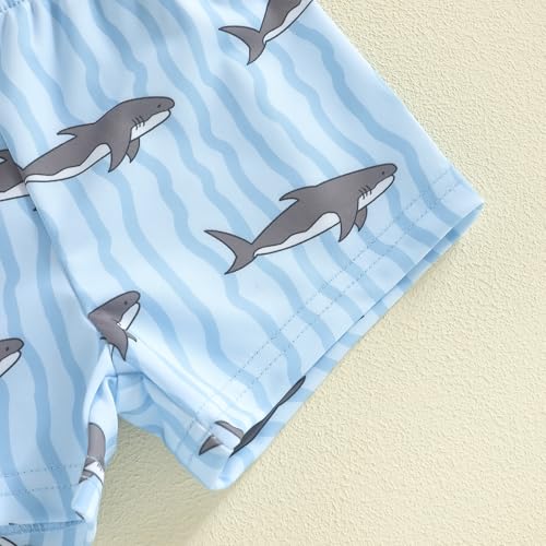YINGISFITM Baby Swimsuit Boy Zipper Rash Guard Bathing Suit Toddler Infant Boy Swim Trunks Swimwear Beach Swim Suit (Shark Print, 12-18 Months) - Image 5