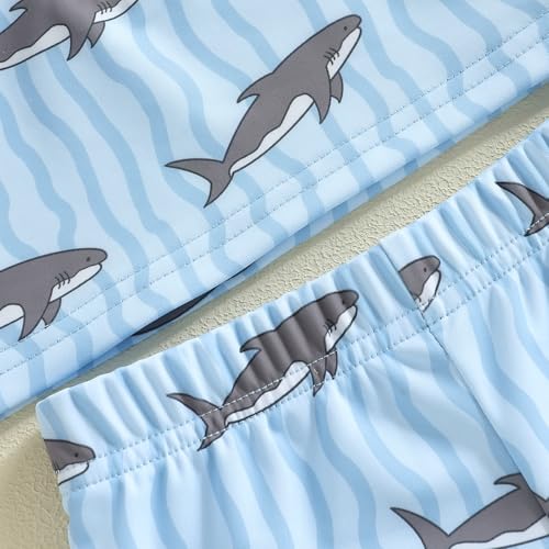 YINGISFITM Baby Swimsuit Boy Zipper Rash Guard Bathing Suit Toddler Infant Boy Swim Trunks Swimwear Beach Swim Suit (Shark Print, 12-18 Months) - Image 4