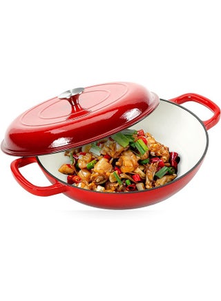 Shallow Cast Iron Casserole with Lid – Non Stick Oven Pot, Oven Safe up to 500° F – Sturdy Ovenproof Stockpot Cookware – Enamelled Cooking Pot – Red, 30cm - pzsku/Z9E2D1337AFDD133021FCZ/45/1742971114/1c9308e2-5dce-41e1-8dec-7eb696ff405d