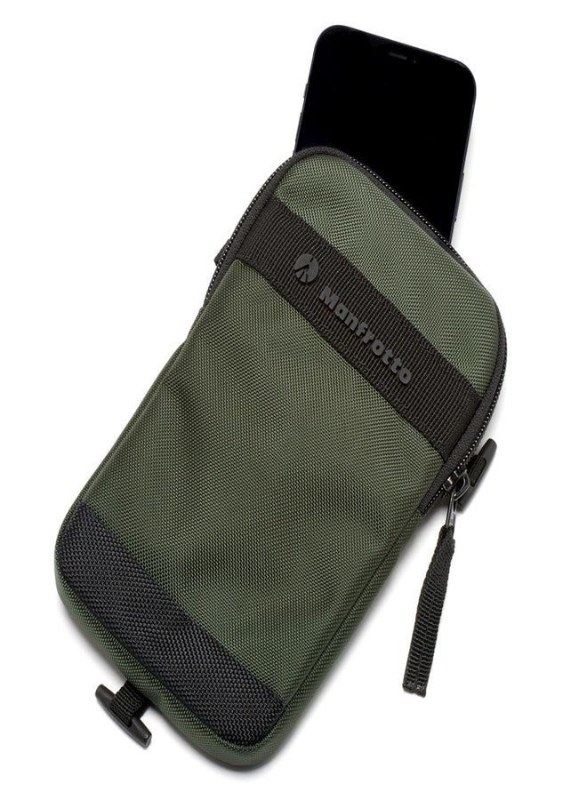 مانفروتو حقيبة مانفروتو ستريت، حقيبة كتف للهواتف الذكية، ملحقات الهواتف الذكية، جراب هاتف، مع حزام كتف، للهواتف الذكية بشاشة تصل إلى 6.8 بوصة، اللون أخضر - Image 3