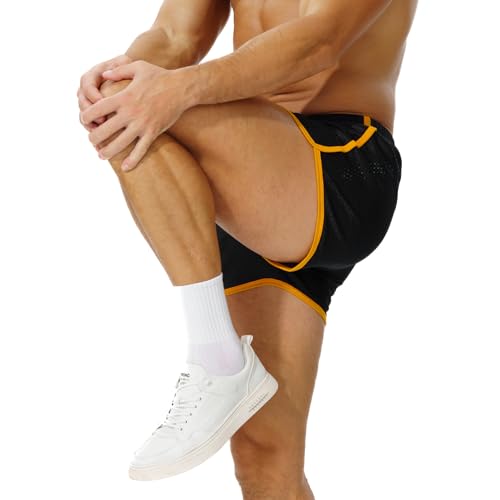 AIMPACT Mens Running Shorts Breathing Workout Gym Booty Short Shorts Black - Image 4