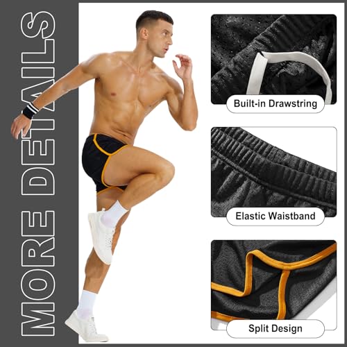 AIMPACT Mens Running Shorts Breathing Workout Gym Booty Short Shorts Black - Image 5