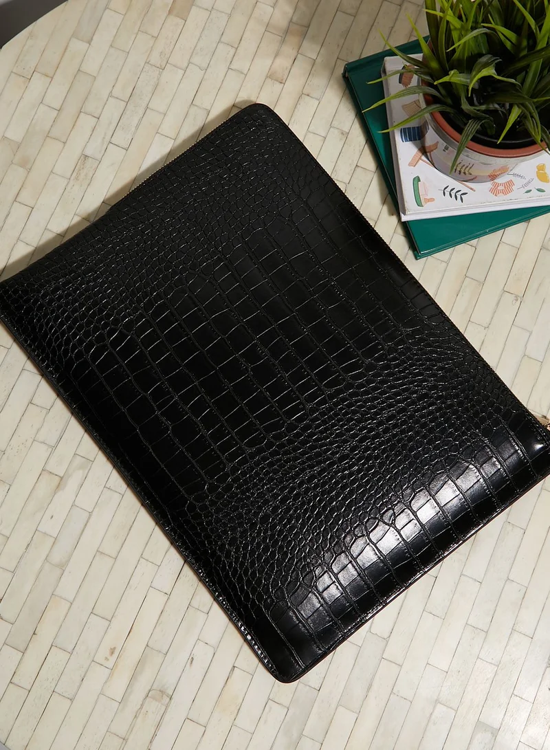 MANGO Large Crocodile Effect Laptop Case