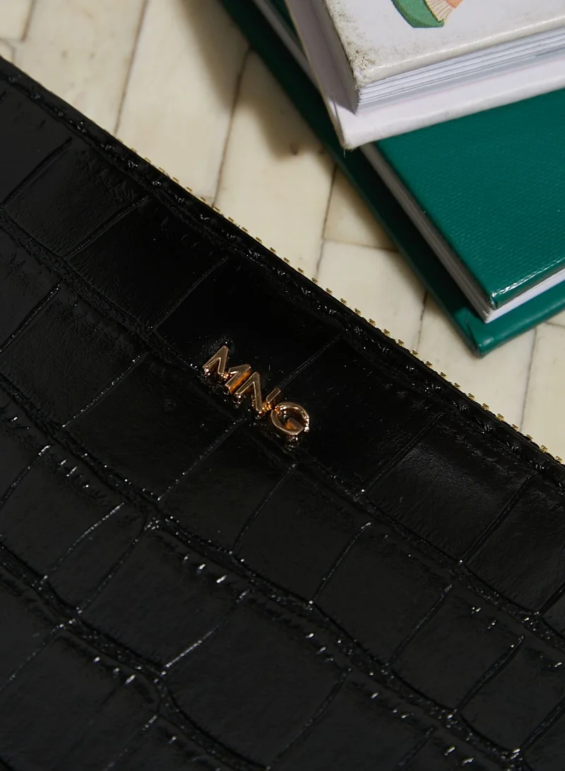 MANGO Large Crocodile Effect Laptop Case