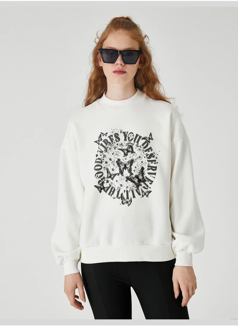 KOTON Printed Sweatshirt Long Sleeve
