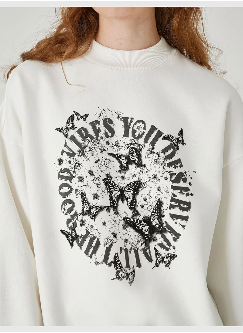 KOTON Printed Sweatshirt Long Sleeve