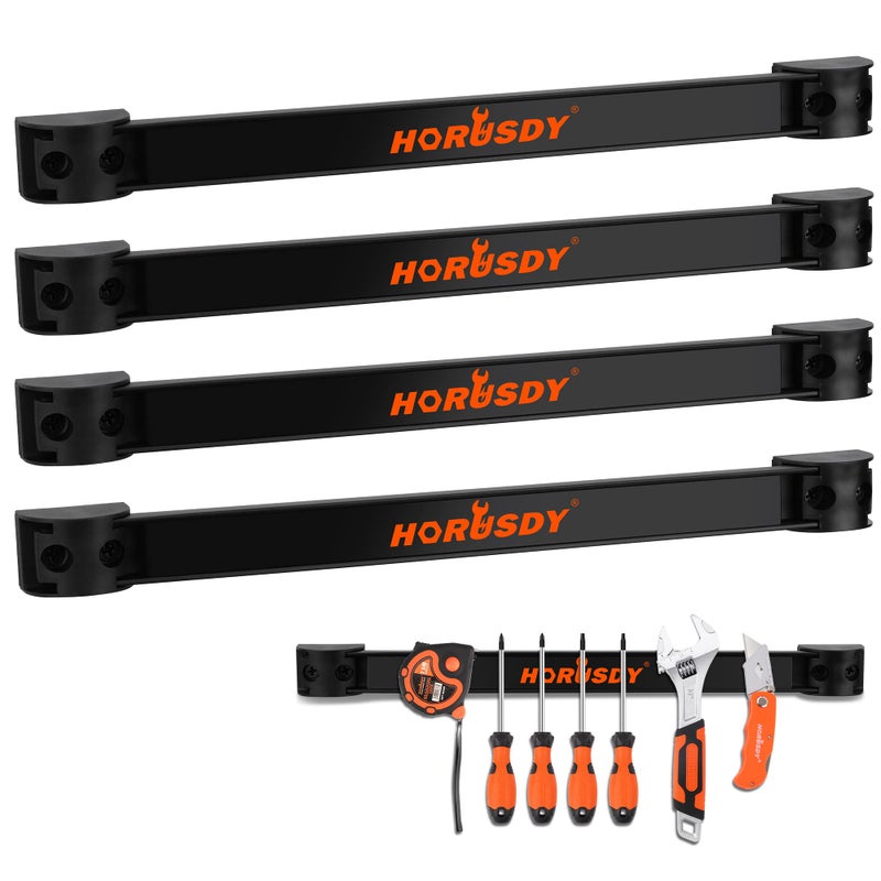 HORUSDY 12 Magnetic Tool Holder Strip 4Pack Tool Magnet Bar for Garage Organization Shop Organization Mounting Screws Included - Image 2