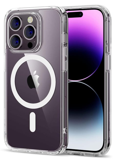 Magnetic Case Compatible with iPhone 14 Pro Max Case, Compatible with MagSafe Wireless Charging, Transparent Anti-Scratch Back Shockproof Protective Slim Thin Phone Case Cover, Clear