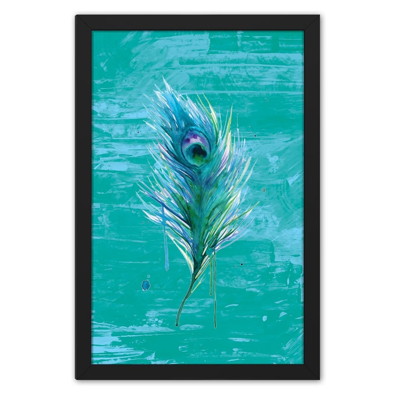 Ritwikas Abstract Wall Art Of Krishna Peacock Feather Artwork Wall Painting With Frame for Home and Office Decor Size 95 x 135 Inch Set of 1 Multi Colour