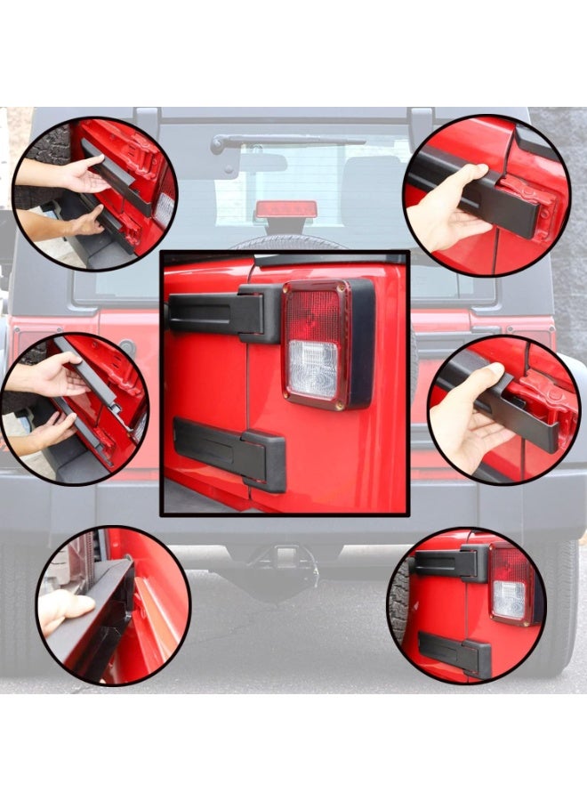 2 Pcs Tailgate Rear Door Spare Tire Holder Hinge Cover Trim for Jeep Wrangler JK JKU 2007-2018 - Image 5