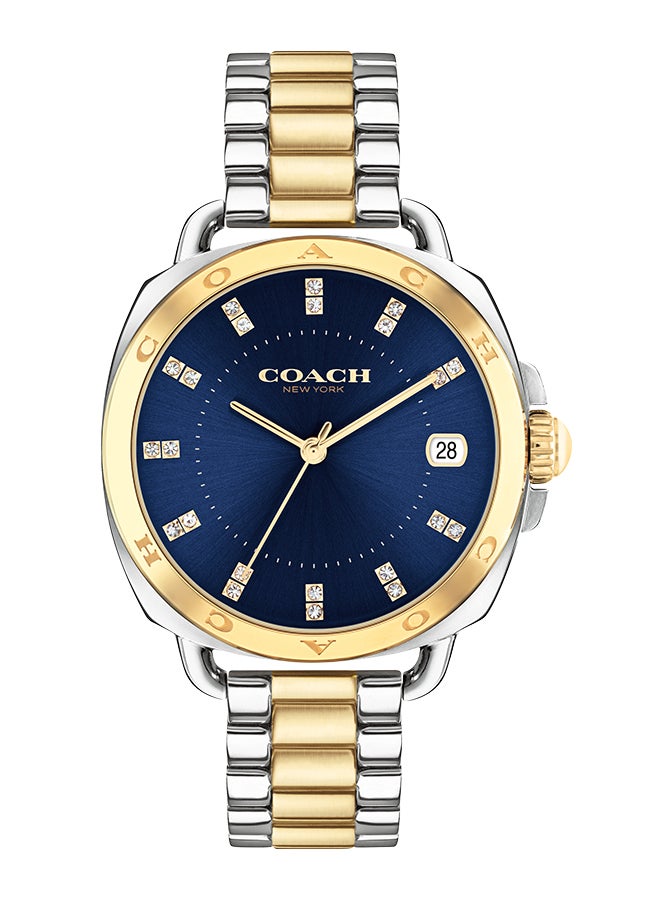 COACH ساعة يد نسائية من الستانلس ستيل بتصميم غير متماثل وعقارب 14504160 - 34 ملم - Image 1