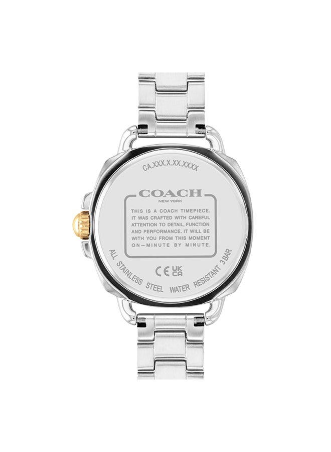 COACH ساعة يد نسائية من الستانلس ستيل بتصميم غير متماثل وعقارب 14504160 - 34 ملم - Image 3