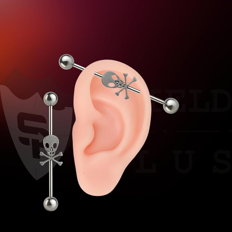 SHIELD PLUS 316L Industrial Ear Piercing Barbell 14G Surgical Steel 38 mm Unisex Cartilage Jewelry (1 Piece) - Image 4