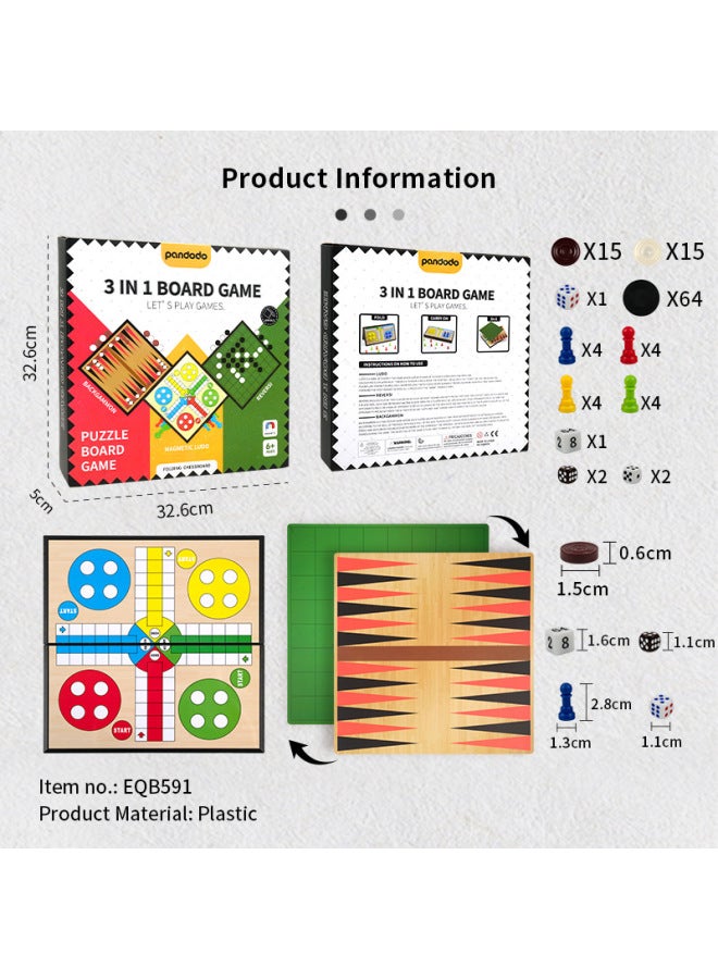 Folding Chess Ludo Flight Chess Checkers Snake Ladder Chess Puzzle Table Game Toy