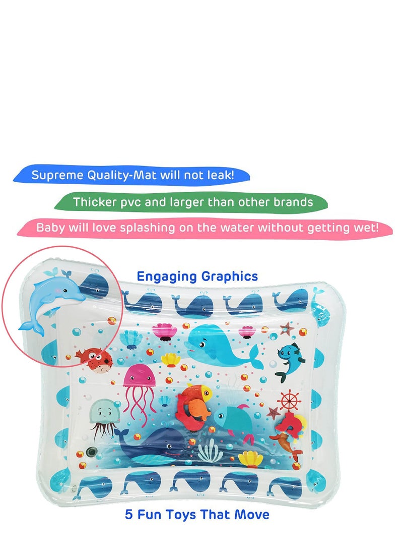 SYOSI - Time Water Mat Infant Toy Indoor Floor Inflatable Newborn Boys and Girls of 3 6 9 12 Months Fun Activity Center Toys Baby Early Development Centers - Image 1