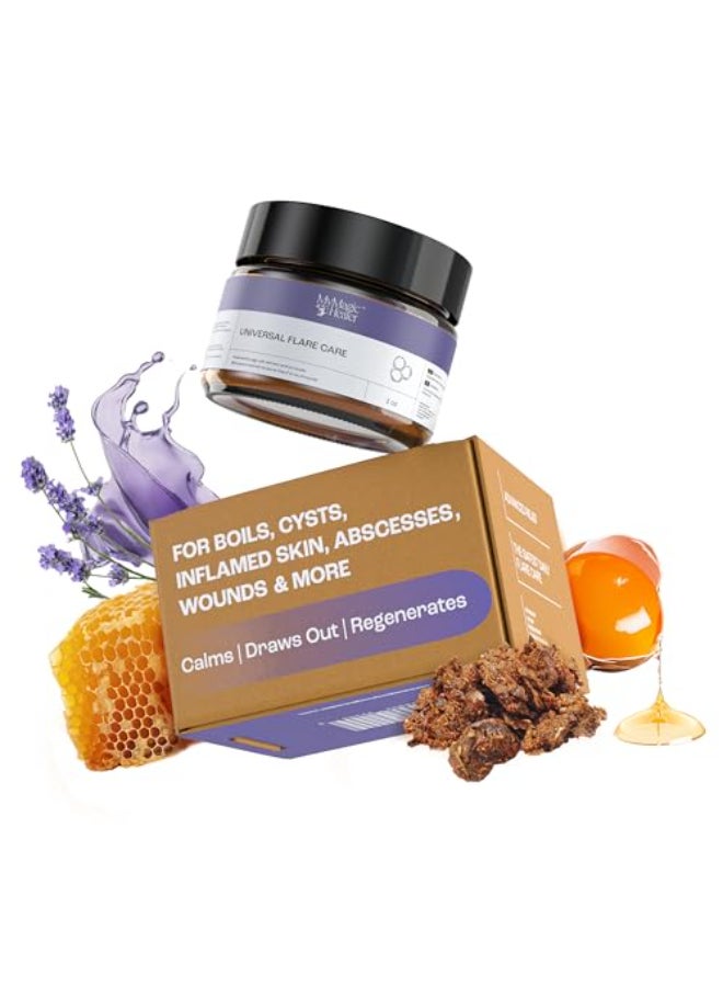 MyMagicHealer Universal Flare Care Drawing Salve for HS Boils Cysts Hemorrhoids Pilonidal Cyst Abscess AntiChafing Wound Care Relief for Itching Skin wPropolis Egg Yolk Extract 1 oz - Image 1