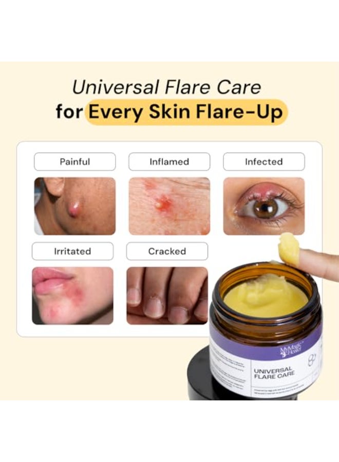 MyMagicHealer Universal Flare Care Drawing Salve for HS Boils Cysts Hemorrhoids Pilonidal Cyst Abscess AntiChafing Wound Care Relief for Itching Skin wPropolis Egg Yolk Extract 1 oz - Image 3
