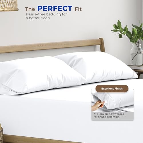 THREAD SPREAD 100% Egyptian Cotton Pillow Cases King - 1000 Thread Count White King Pillow Cases Set of 2, Soft Cooling & Breathable Extra Long Staple Sateen Weave Cotton Pillowcases for King Pillows - Image 4