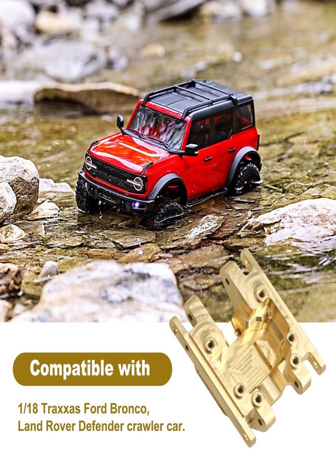 CrazyHobby 66g CrazyHobby Brass Skid Plate Transmission Mount Heavy Duty for TRX4M K10 High Trail F150 Bronco Defender 1/18 Crawler Car Upgrades (Gold) - Image 3