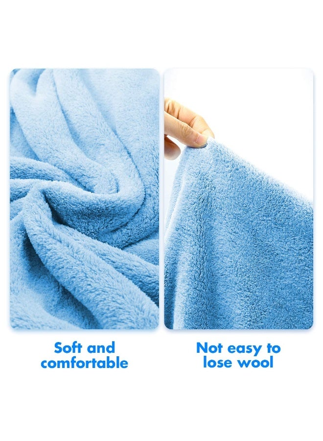 Little Boo منشفة الأطفال الصغيرة بغطاء رأس - منشفة استحمام ناعمة وفاخرة للرضع والمولودين الجدد - فائقة الامتصاص، منشفة طبيعية للأطفال للولد والبنت (فيل، دب، قطة وجروا) (أزرق) - Image 2