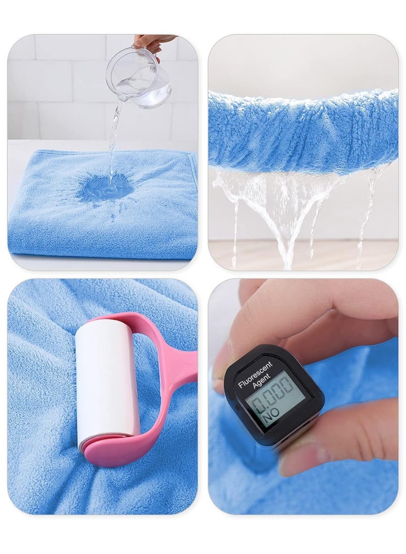 Little Boo منشفة الأطفال الصغيرة بغطاء رأس - منشفة استحمام ناعمة وفاخرة للرضع والمولودين الجدد - فائقة الامتصاص، منشفة طبيعية للأطفال للولد والبنت (فيل، دب، قطة وجروا) (أزرق) - Image 3