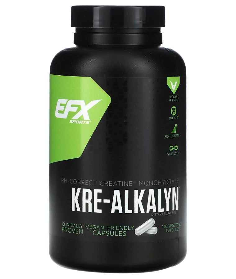 EFX SPORTS Kre-Alkalyn 120 Vegetable Capsules (750 mg per Capsule)