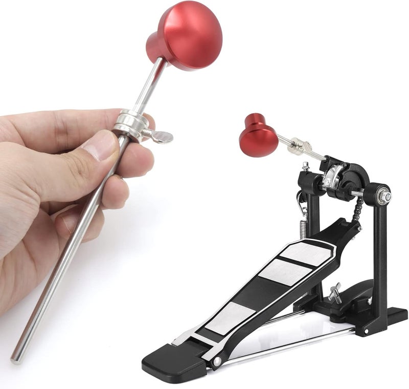 Cheerock 2pcs Red Metal Head Bass Drum Pedal Beater, Kick Drum Foot Pedal Beater, Aluminum Alloy Hammer Head Drum Percussion Accessories for Bass Jazz Drum - Image 3