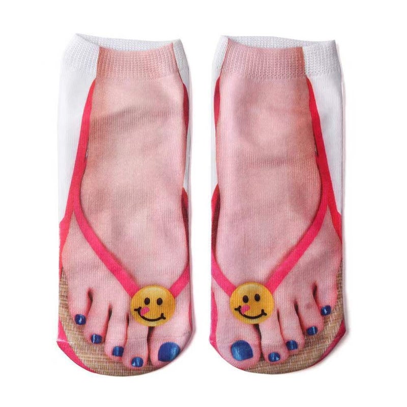 Explosions Flip-Flops 3D Socks Explosions Three-Dimensional Printed Socks Flip-Flops Socks Nail Socks Trembles With The Same Paragraph - Image 1