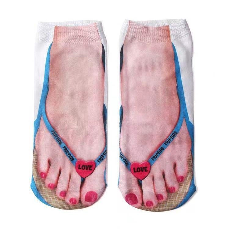 Explosions Flip-Flops 3D Socks Explosions Three-Dimensional Printed Socks Flip-Flops Socks Nail Socks Trembles With The Same Paragraph - Image 4