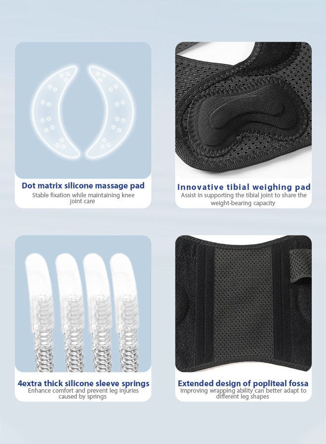 Poxvalzor Professional Knee Brace for Knee Pain - Adjustable Knee Support for Men & Women, Lightweight & Breathable Design, Perfect for Running, Cycling, Hiking & Post-Surgery Recovery, Ideal for Arthritis, Meniscus Tear, ACL, PCL, MCLSupport, Compression Sleeve, Heat Therapy Pad, Gifts for Men & Women. - Image 3