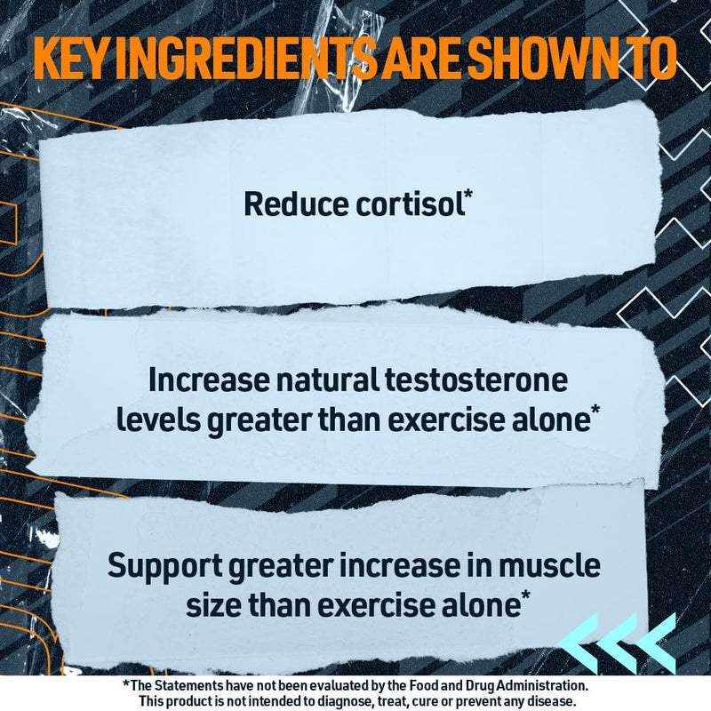 Blue Star Nutraceuticals مُعزز التستوستيرون للرجال من بلو ستار نيوتراسيتيكالز ستاتوس مع كيه إس إم 66 أشواغاندا لتعزيز القدرة على التحمل ونمو العضلات والطاقة - 90 كبسولة نباتية - Image 5