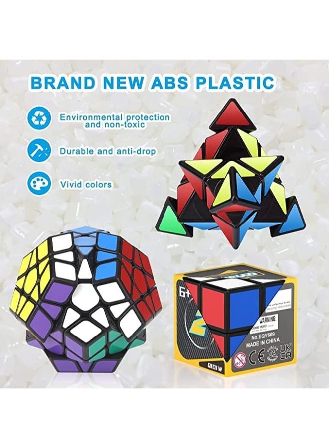 مجموعة مكعبات السرعة السحرية من 5 قطع - مكعب ميجامينكس الهرمي المائل 2 × 2 × 2، مكعب ملصقات ناعمة، مجموعة مكعبات ألغاز، هدية للأطفال والكبار - Image 5